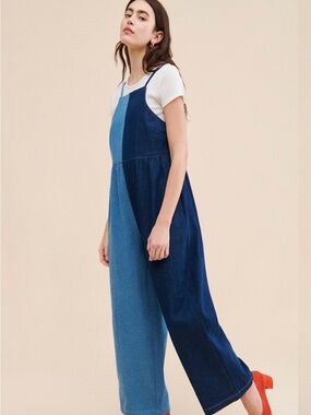 Rita Row Two-Tone Blue Denim Jumpsuit - size medium (Runs big)